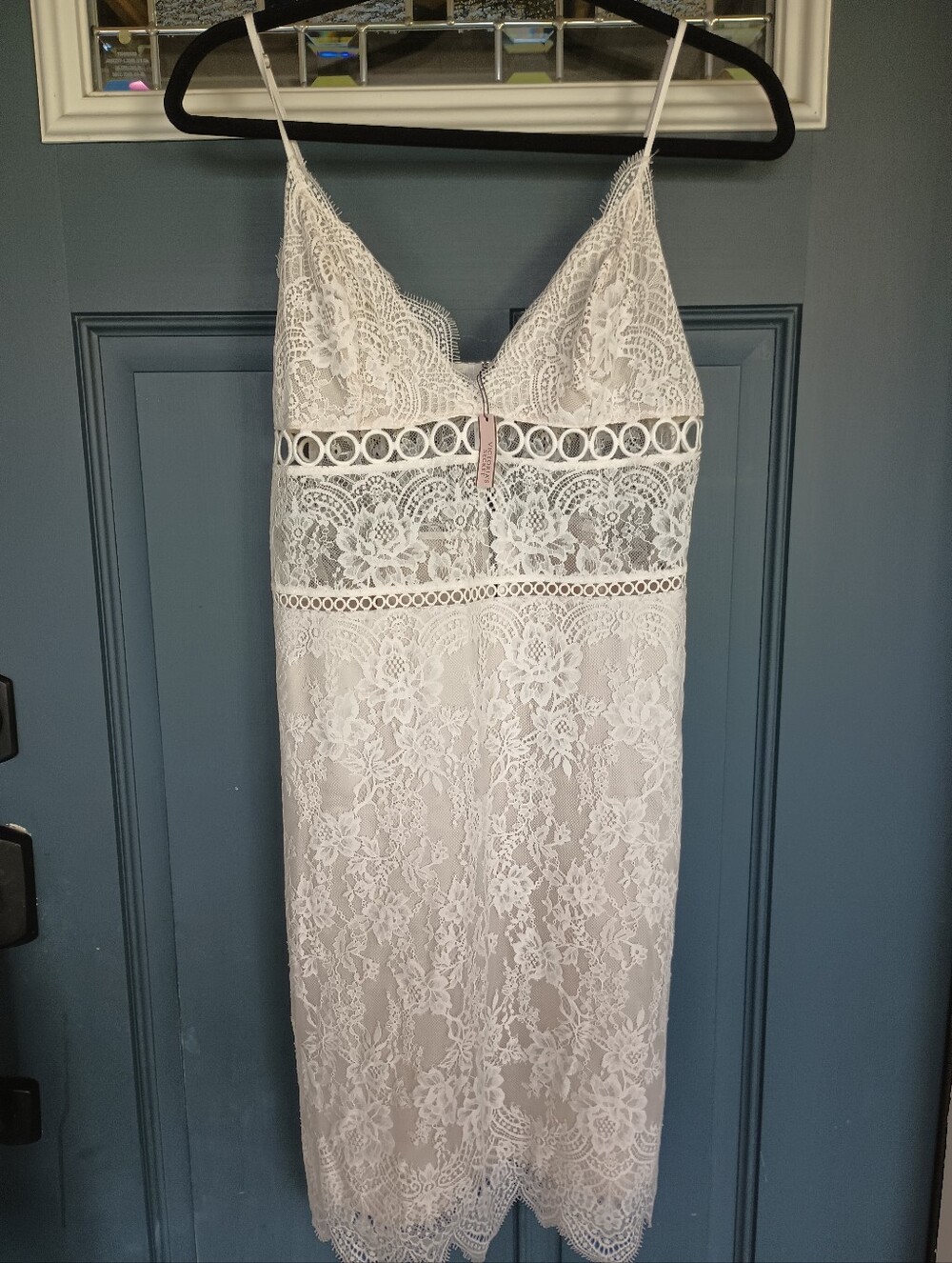 Victoria's Secret Lacey slip dress Y2K size L NWT Sexy Romantic Chemise Cream